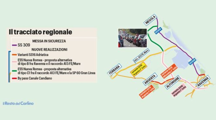 Nuova strada E55 da Ravenna al il progetto Cronaca