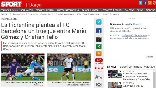 Fiorentina Dalla Spagna L Ipotesi Dello Scambio Gomez Tello Sport Calcio Lanazione It