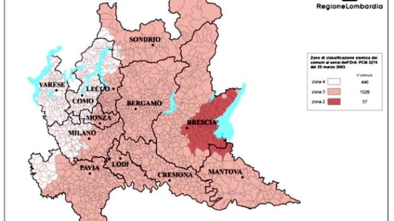 L Incubo Terremoto In Lombardia Ad Alto Rischio Sismico 57 Comuni La Mappa Cronaca Lombardia Cartina Sismica