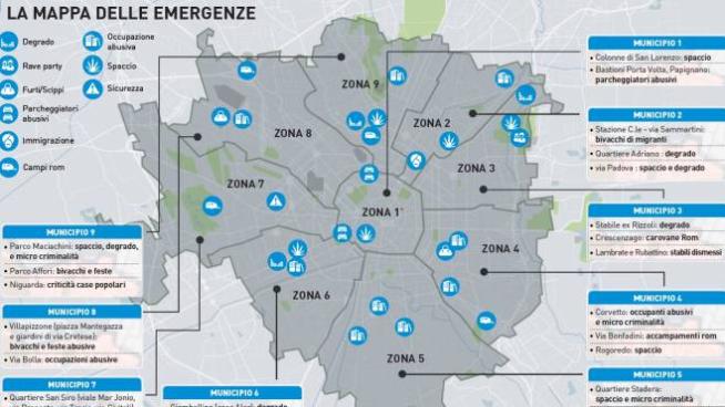 Sicurezza Spazi Occupati E Criminalita La Mappa Delle Emergenze Cronaca Ilgiorno It