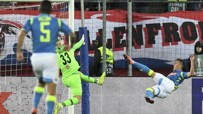 Il gol di Milik (Ansa)