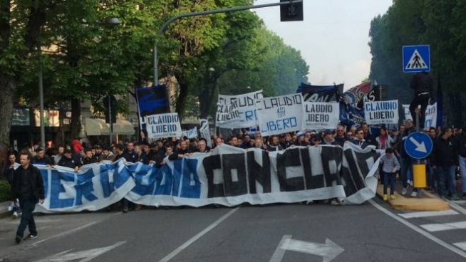 Bergamo, corteo degli ultrà dell'Atalanta