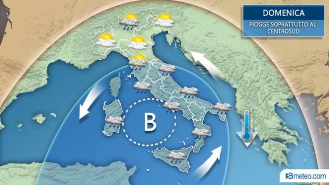 Previsioni del tempo per domenica Previsioni del tempo per domenica