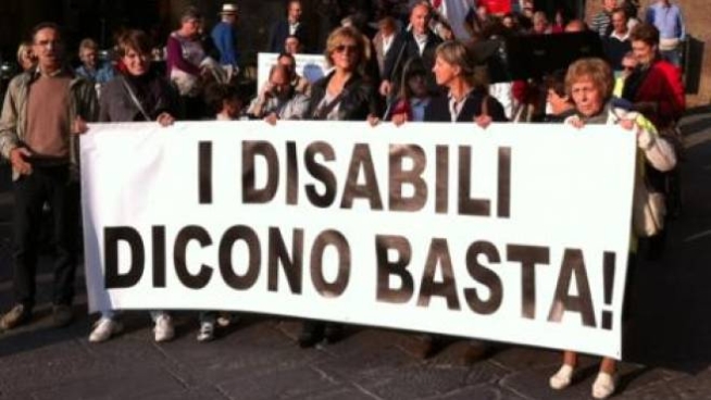 La protesta dei disabili