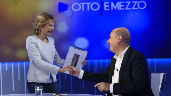 Risultato immagini per Lilli Gruber e Zingaretti immagini