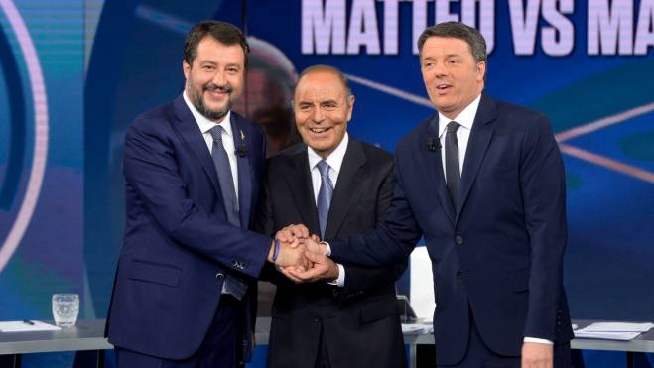 A Porta a Porta il confronto tra Renzi e Salvini (Imagoeconomica)