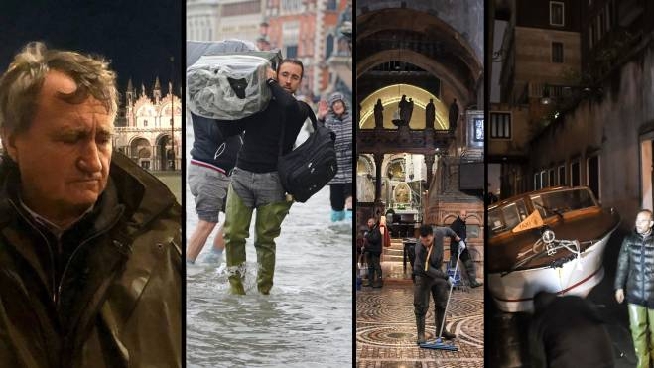 Acqua alta a Venezia, scatti dal disastro
