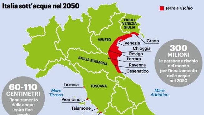 Clima Italia Sott Acqua Nel 50 La Mappa Delle Coste A Rischio Cronaca Quotidiano Net