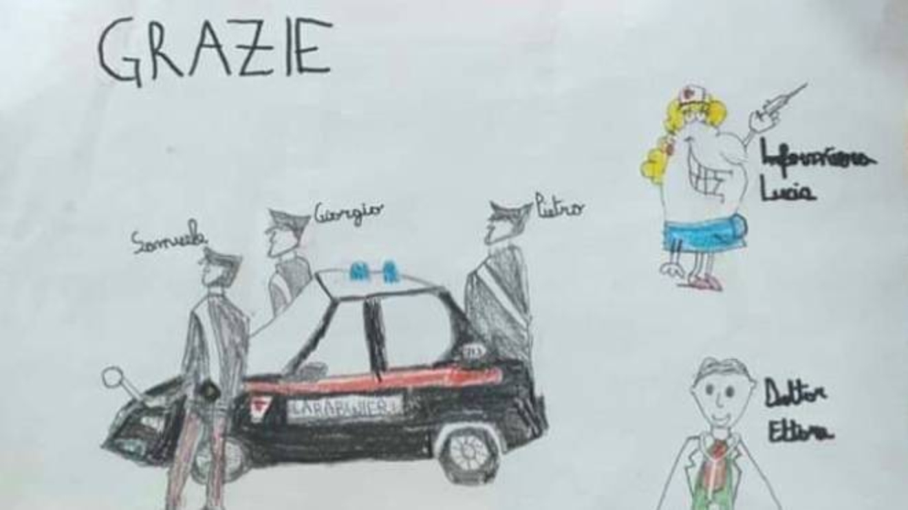 Coronavirus Il Disegno Di Un Bimbo Per Dire Grazie A Medici E Carabinieri Cronaca Lanazione It