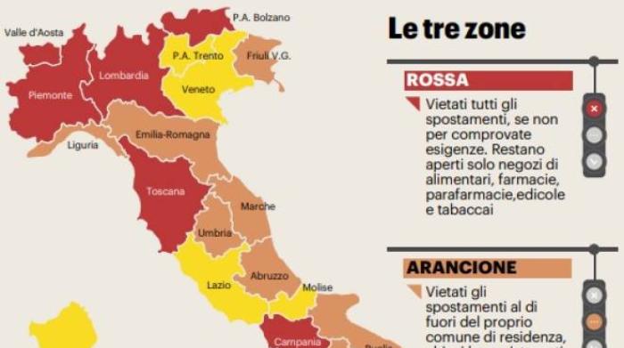 Regioni Italiane La Mappa E I Colori Covid Cronaca Quotidiano Net