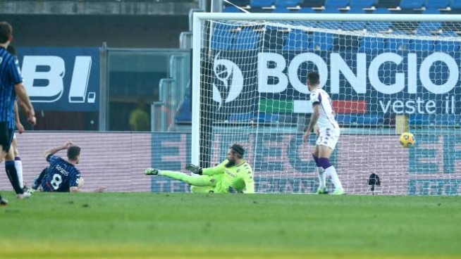 Atalanta-Fiorentina, l'1-0 di Gosens (Ansa)