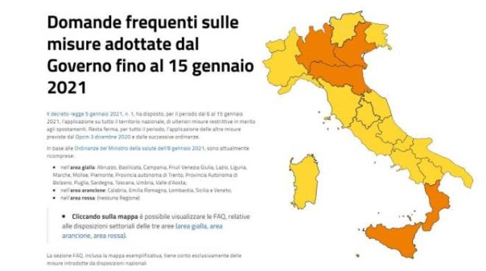 nuovo decreto 16 gennaio quasi tutta l italia in zona arancione stop spostamenti cronaca