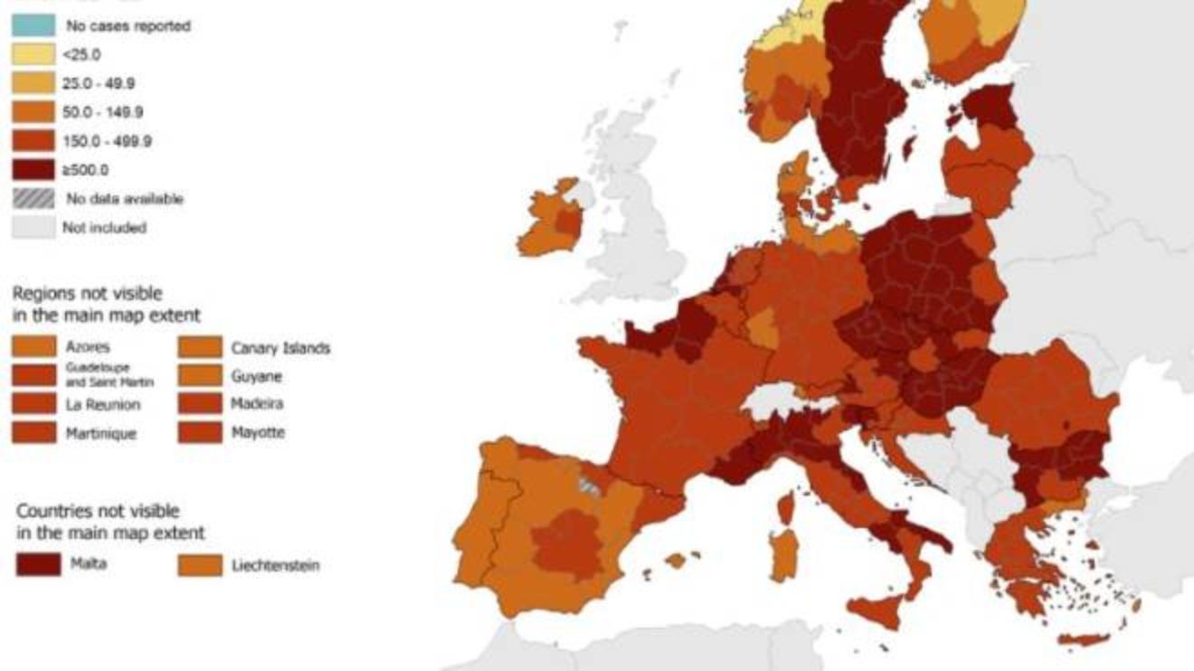 Covid La Nuova Mappa Ue Zona Rosso Scuro Per 7 Regioni In Italia Cronaca Quotidiano Net Cartina Europa Aggiornata