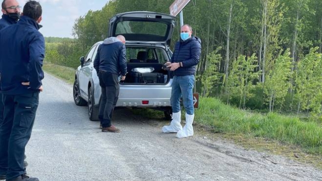 Gli investigatori sul posto