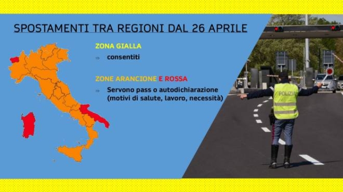 Spostamenti Tra Regioni Pass O Autocertificazione Zona Gialla Arancione E Rossa Cronaca Cartina Italia Colori Dal 26 Aprile