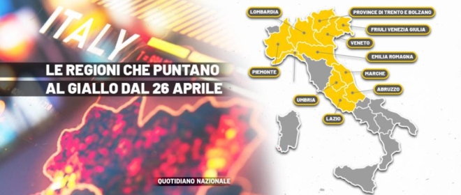 Zona Gialla Per Undici Regioni Cambio Di Colore Possibile Dal 26 Aprile Cronaca Quotidiano Net Cartina Italia Colori Dal 26 Aprile
