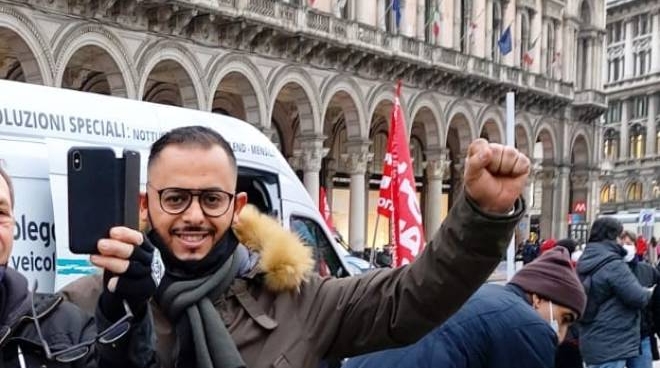 Adil Belakhdim Adil Belakhdim durante una manifestazione (profilo Facebook)
