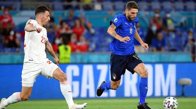 Berardi na última partida entre Itália e Suíça