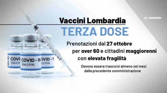 terza dose vaccini lombardia come prenotare da mercoledi 27 ottobre chi puo farlo cronaca
