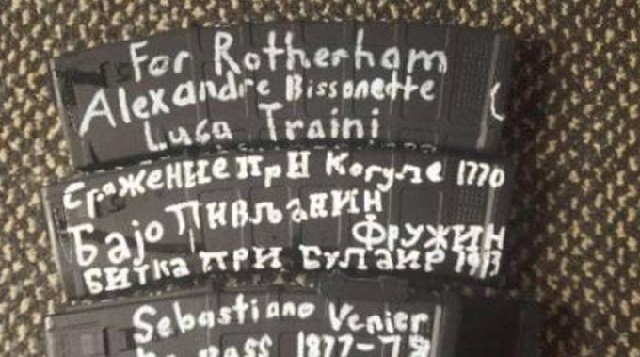 Il nome di Luca Traini sui caricatori dei killer