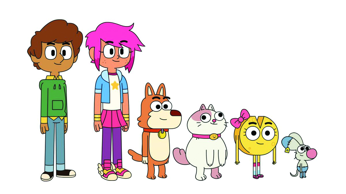 Boy, Girl, Dog, Cat, Mouse, Cheese